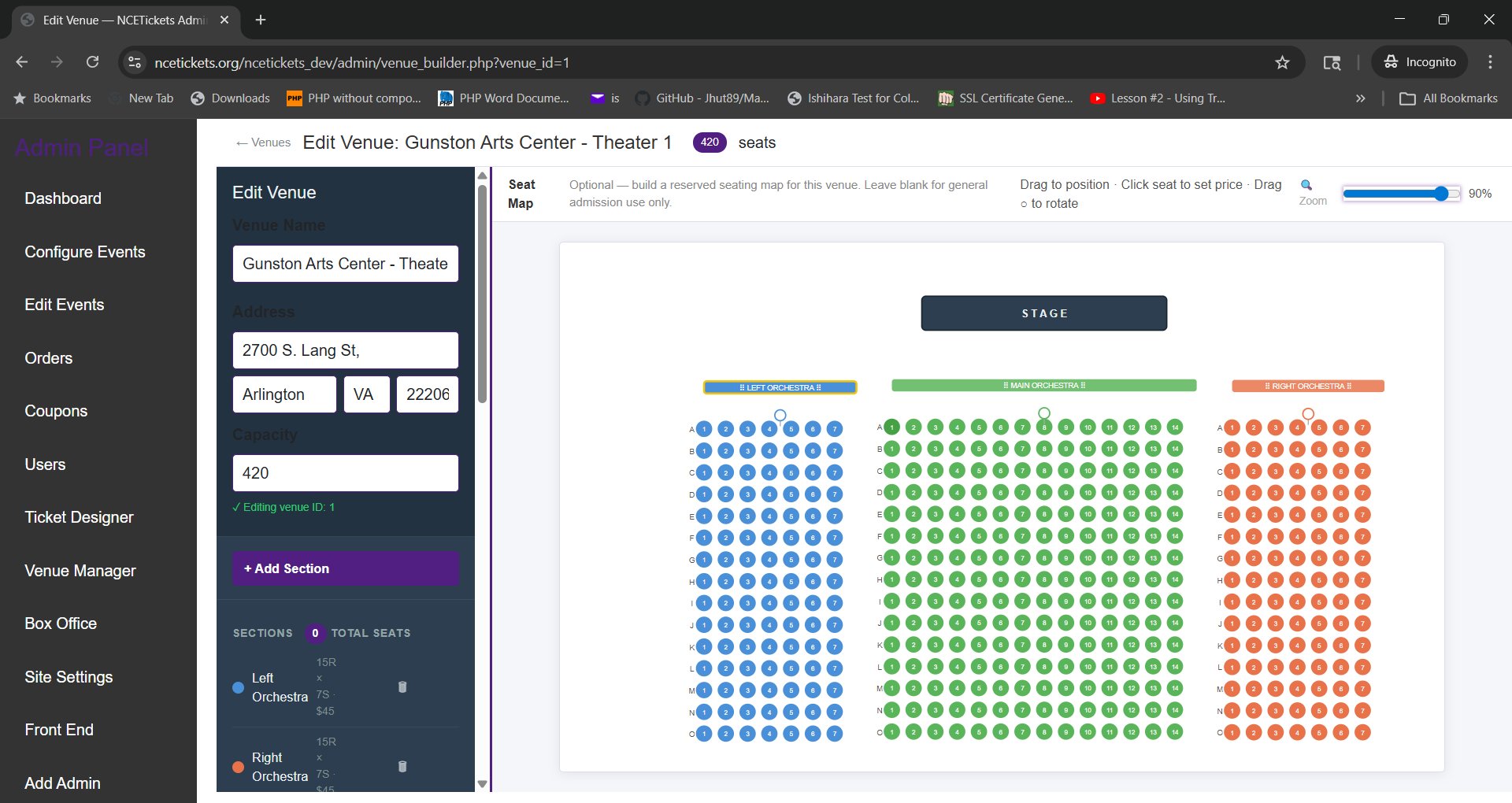 NCETickets Venue Builder